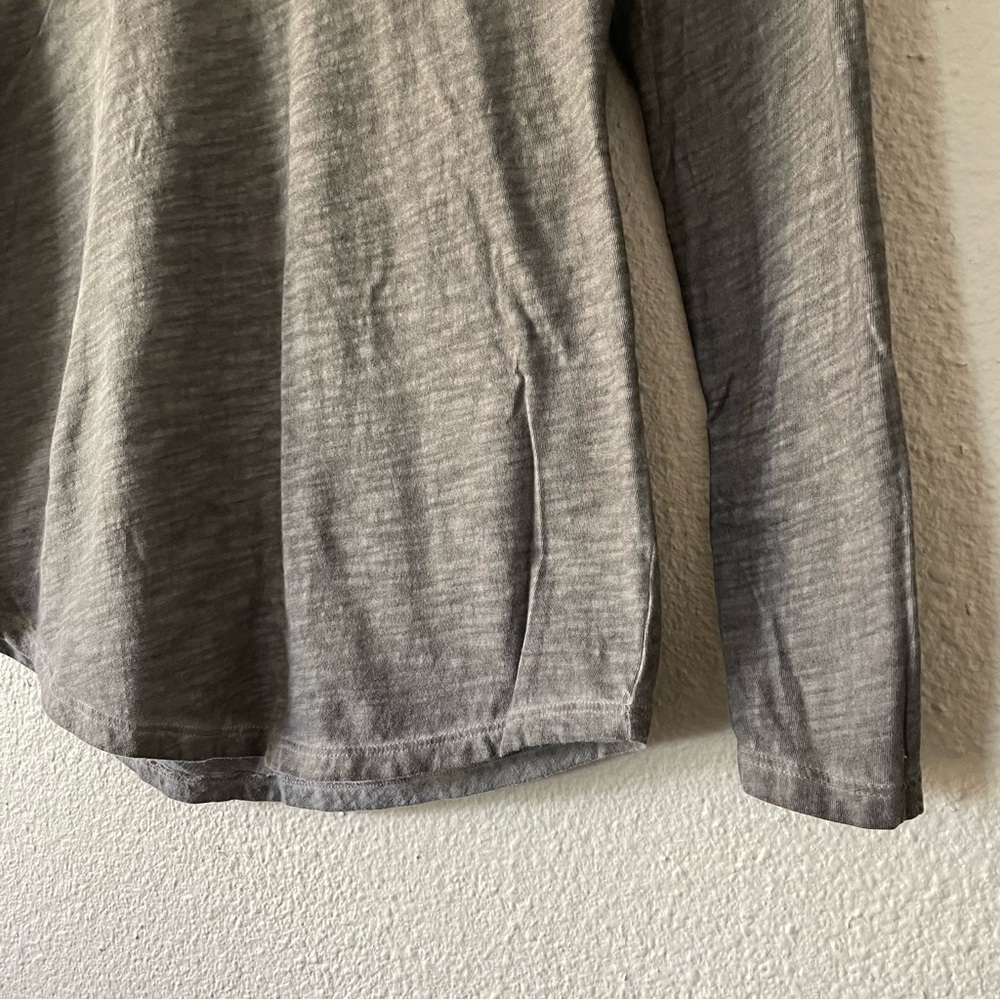 Peruvian Connection Long Sleeve Tee Shirt Women’s S Gray Stone Wash Scoop Casual - Picture 4 of 8